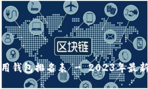全球区块链常用钱包排名表 - 2023年最新排行榜与分析